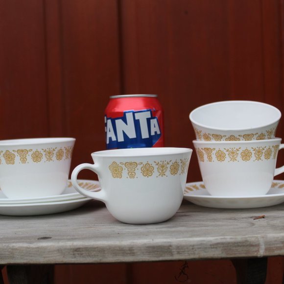 Vintage Corelle Livingware by Corning Butterfly Gold Cups and Saucers Se… - Picture 8 of 10